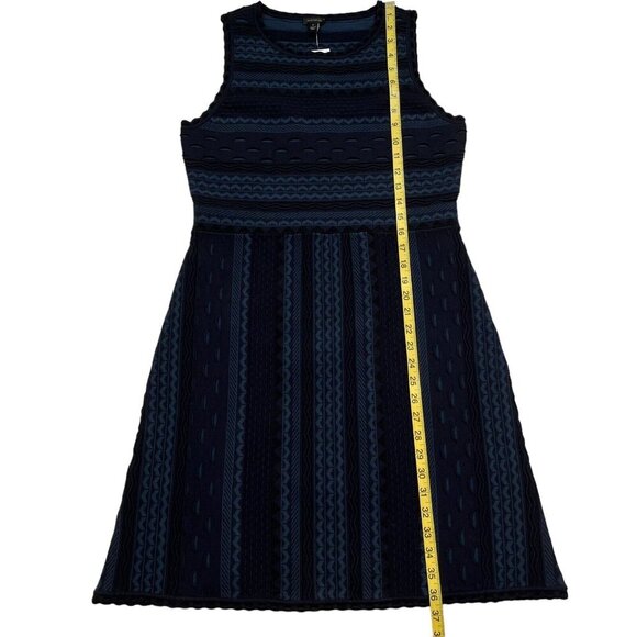 Ann Taylor NWT Blue and Black Texture Stitch Flare Dress Size‎ Medium - Picture 9 of 10